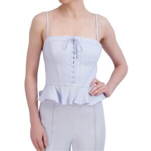 BCBGMAXAZRIA Womens M Linen Blend Corset Top NEW
